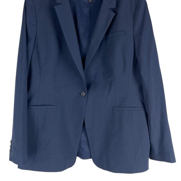 Banana Republic Long and Lean Washable Wool Blend Blazer Navy Blue Size 18 - Picture 6 of 9